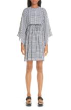 Women's Michael Kors Gingham Seersucker Georgette Dress - Black