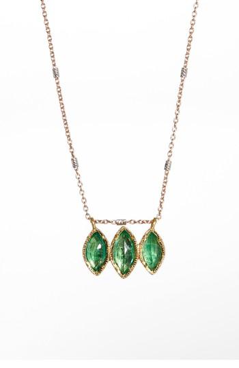 Women's Brooke Gregson Dew Drop Marquise Emerald Necklace