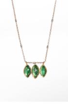 Women's Brooke Gregson Dew Drop Marquise Emerald Necklace