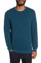 Men's Calibrate Ottoman Ribbed Crewneck Sweater, Size - Blue/green