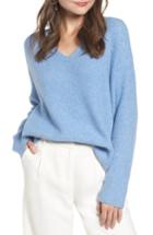 Women's Something Navy Low Neckline Slouchy Pullover - Blue
