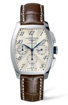 Women's Longines Evidenza Automatic Chronograph Leather Strap Watch, 34.9mm X 40mm