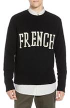 Men's French Connection Intarsia Wool Blend Sweater - Black