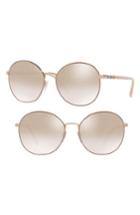 Women's Burberry 56mm Gradient Round Sunglasses - Gold
