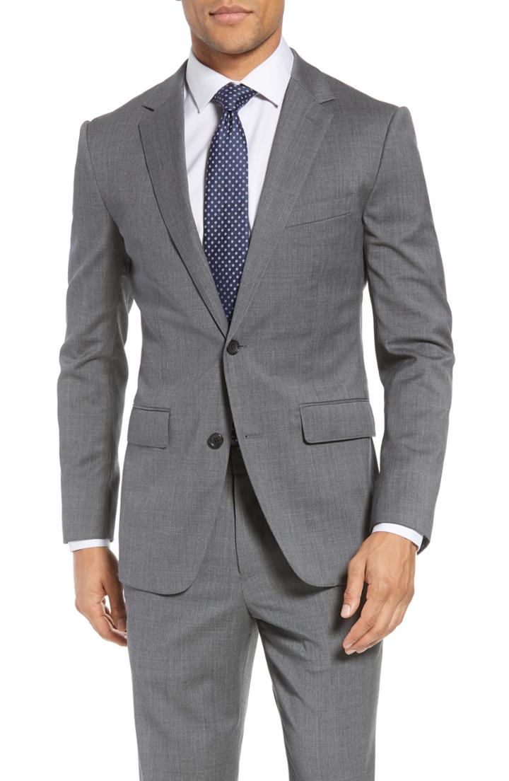 Men's Bonobos Trim Fit Stretch Wool Blazer L - Grey