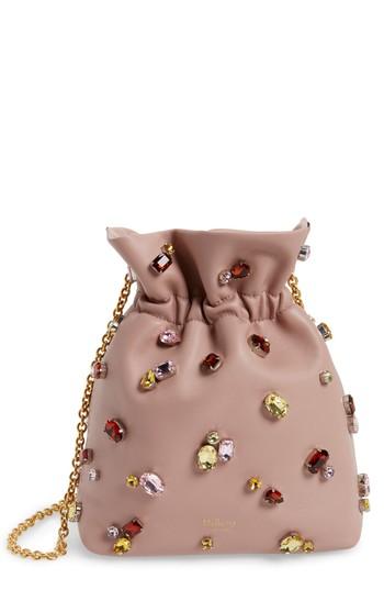 Mulberry Mini Lynton Embellished Leather Bucket Bag - Pink