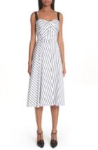 Women's Jason Wu Dobby Stripe Cotton Poplin A-line Dress