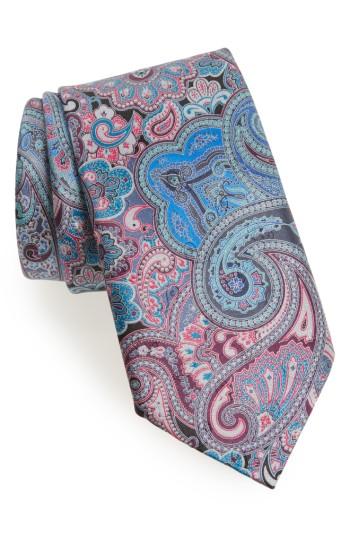Men's Ermenegildo Zegna Quindici Paisley Silk Tie, Size - Black