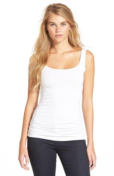 Junior Women's Bp. Double Scoop Tank - White