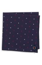 Men's Armstrong & Wilson Navy Lee Cotton Pocket Square, Size - Blue