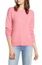 Women's Halogen Crewneck Wool Blend Sweater - Pink
