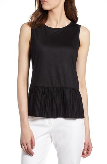 Women's Halogen Pleat Peplum Tank - Black
