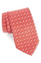 Men's Salvatore Ferragamo Gancio Buoy/bird Woven Silk Tie, Size - Red