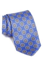 Men's David Donahue Medallion Silk Tie, Size - Blue