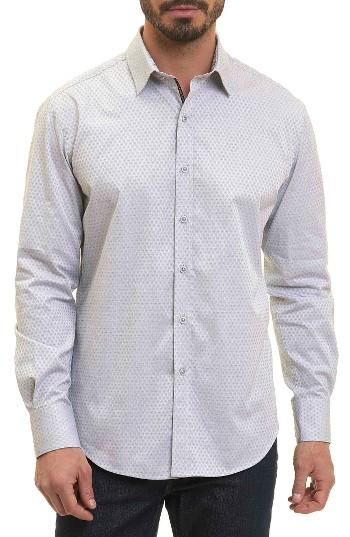 Men's Robert Graham Classic Fit Print Sport Shirt - Grey