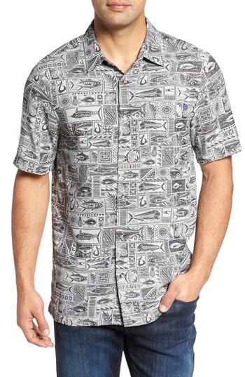 Men's Jack O'neill Of The Sea Print Sport Shirt, Size - Black