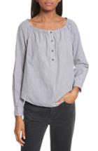 Women's La Vie Rebecca Taylor Stripe Popover Top - Black