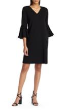 Women's Lafayette 148 New York Holly Bell Sleeve Dress, Size - Black