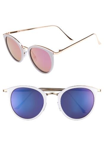 Women's Bp. 50mm Round Sunglasses - White/ Silver