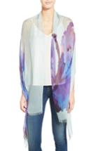 Women's Badgley Mischka 'wild Iris' Print Modal & Silk Scarf, Size - Blue