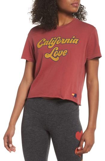 Women's Aviator Nation California Love Boyfriend Tee - Red