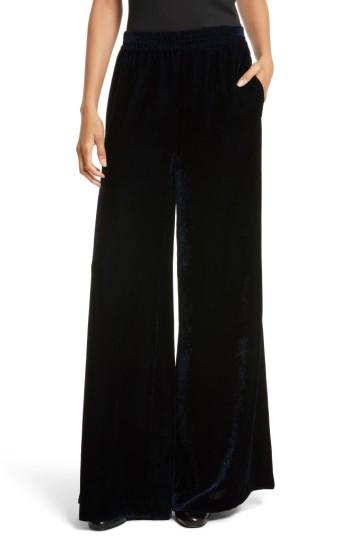 Women's Nili Lotan Harlow Sandwashed Velvet Pants