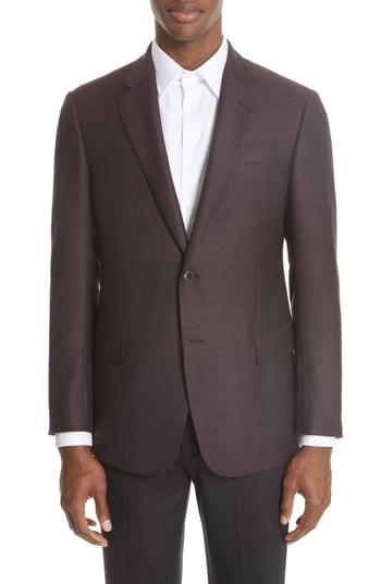 Men's Emporio Armani G Line Trim Fit Wool Blazer Us / 48 Eu S - Red