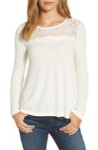 Women's Lucky Brand Lace Yoke Thermal Top - Ivory