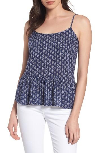 Women's Velvet By Graham & Spencer Print Gauze Peplum Camisole - Blue