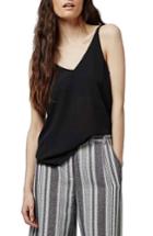 Women's Topshop Double Strap V-back Camisole Us (fits Like 0-2) - Black