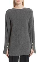 Women's 3.1 Phillip Lim V-back Sweater With Faux Pearl Cuffs - Grey
