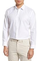 Men's Nordstrom Men's Shop Trim Fit Herringbone Dress Shirt 34/35 - White