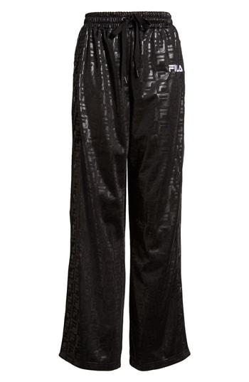 Women's Fila Lena Side Snap Logo Track Pants - Black