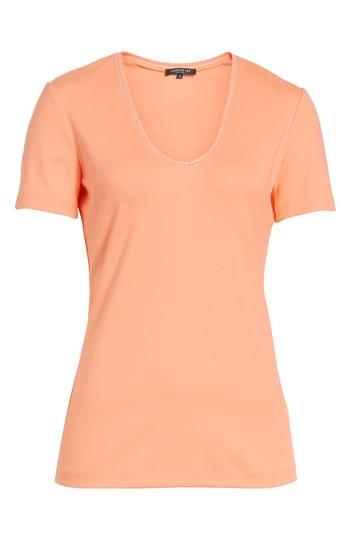 Women's Lafayette 148 New York Grace Chain Trim Top - Coral