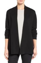 Women's Eileen Fisher Silk & Organic Cotton Cardigan, Size - Black