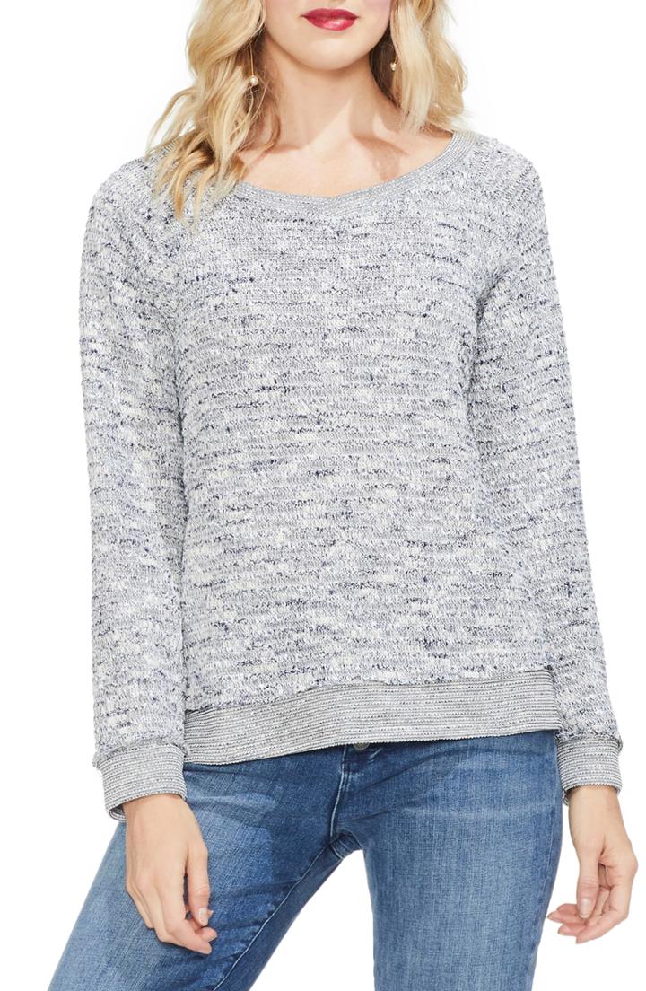 Women's Vince Camuto Nubby Slub Knit Top, Size - Blue