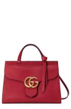 Gucci Gg Marmont Top Handle Leather Satchel -