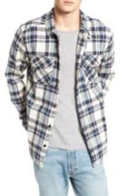 Men's Rvca Camino Flannel Shirt, Size - Beige