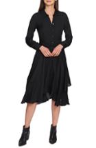 Women's 1.state Tie Front Dot Jacquard Dress - Black