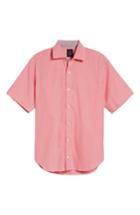 Men's Tailorbyrd Many Regular Fit Stripe Sport Shirt, Size - Coral