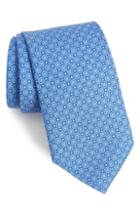 Men's David Donahue Medallion Circle Silk Tie, Size - Blue