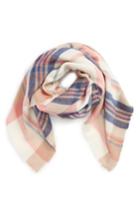 Women's David & Young Plaid Scarf, Size - Pink