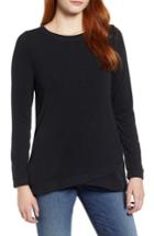 Women's Everleigh Crossover Hem Sweatshirt - Black