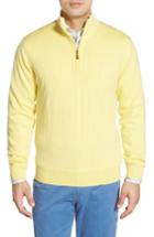 Men's Bobby Jones Windproof Merino Wool Quarter Zip Sweater - Yellow