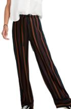 Women's Madewell Stripe Pajama Trousers, Size - Black
