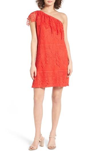 Women's Love, Fire Lace One-shoulder Dress