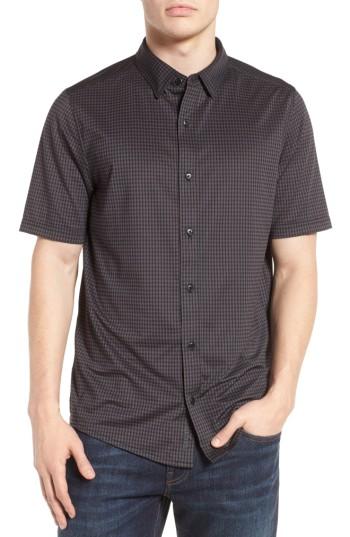 Men's Travis Mathew The D Trim Fit Check Sport Shirt - Black