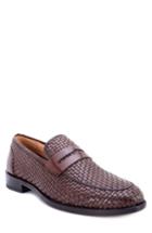 Men's Robert Graham Forster Woven Penny Loafer .5 M - Brown