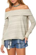 Women's O'neill Off The Shoulder Raw Edge Top - White
