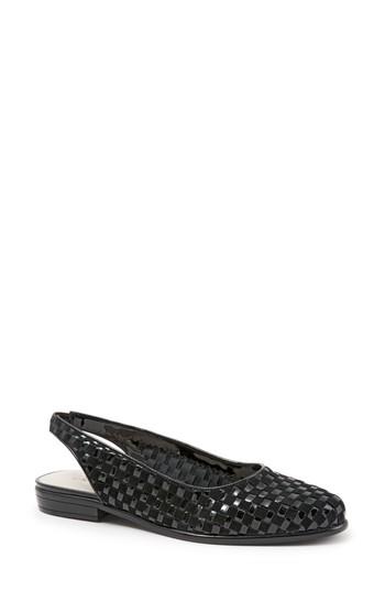Women's Trotters Lucy Slingback Flat W - Black